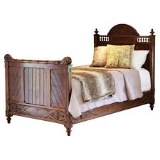gothic style single walnut antique bed
