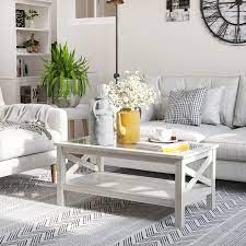 Homcom Farmhouse Coffee Table With