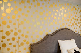 golden stenciled bedroom wall albion