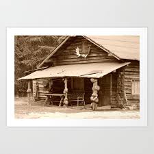 Old Log Cabin Art Print By Alaskan