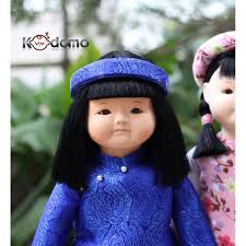 Búp bê cưới mặc áo dài Việt Nam . vietnamese traditional dolls . ao dai  doll . MÀU XANH DƯƠNG ĐỎ