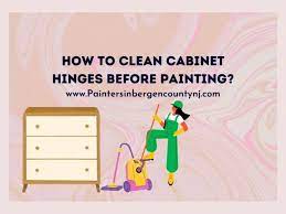 to clean cabinet hinges before painting