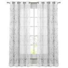 grommet curtain panel embroidered