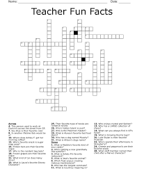 teacher fun facts crossword wordmint