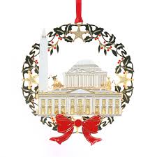 1999 official white house historical association lincoln ornament. White House Ornament Collection 1991 2016 Number 4 1994 The White House With National Monuments And Intricate Wreath Official And Historical Series Made In The Usa For The Official White House