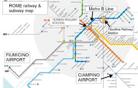 rome airport map train station map of
