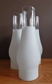 Hurricane Lamp Style Frosted Glass
