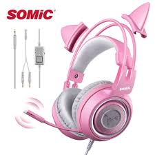 Iniciar sessão para avaliar este tema. Somic G951s Ps4 Pink Cat Ear Noise Cancelling Headphones 3 5mm Plug Girl Kids Gaming Headset With Headphones For Ps4 Pink Headphones Cat Ear Headset