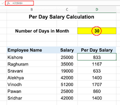 how to calculate salary per day