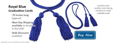 royal blue graduation cords from honors