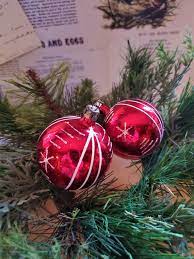 Vintage Ornaments Two Red