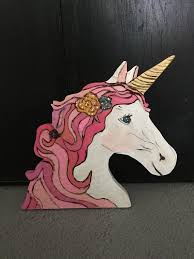 pink unicorn wall decor wooden unicorn
