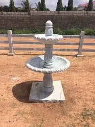 Outdoor Grey Stone Water Fountain For