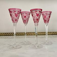 Tall Antique Baccarat Pink Crystal