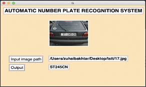 output of number plate recognition