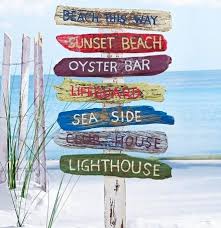 Garden Yard Stakes With Beach Signs