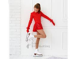 red childs thermal ice skating dress
