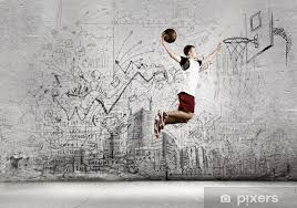 Wall Mural Basketball Player Pixers Co Nz