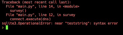syntax error in python sqlite3