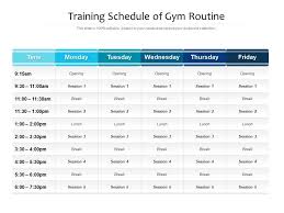 training schedule of gym routine