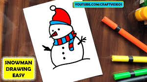 You will only need red, orange and pink markers. How To Draw Snowman Snowman Drawing Easy Youtube