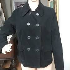 Gap Vintage Black Corduroy Pea Coat