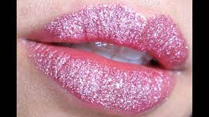 pretty pink glitter lips you