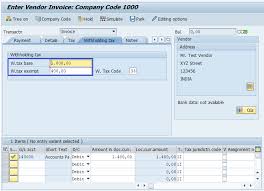 sap fico withholding tax during vendor