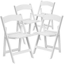 white resin folding chair set