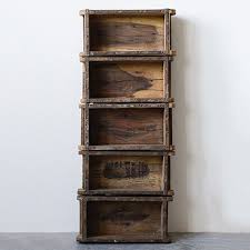 Vintage Brick Mold Bookshelf Wood