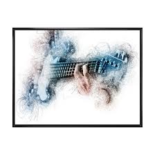 A Guitar Watercolor Wall Art
