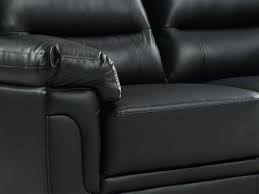 Kansas Black Leather Sofa Collection