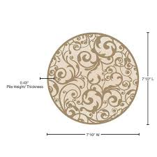 round contemporary scroll area rug