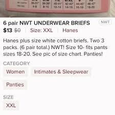 6 Pack Plus Size Hanes Cotton Briefs Underwear Nwt