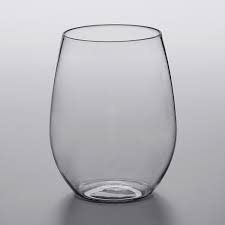 Clear Plastic Stemless Wine Glass