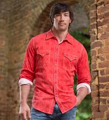 Ryan Michael Mens Whip Stitch Tile Jacquard Western Snap Shirt Fiesta