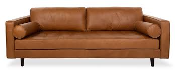 scott cigar leather 3 seater sofa