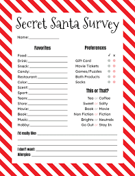 free printable secret santa form