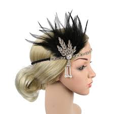 1920s makeup ball feather headdress