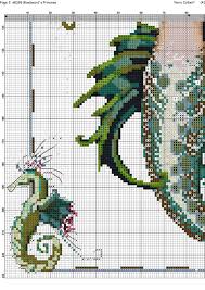 4 5 Mermaid Queen Cross Stitch Chart Mermaids Dragon