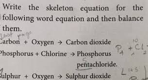 Write The Skeleton Equation For The