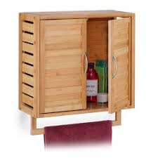 Bamboo Wall Cupboard With Towel Rail