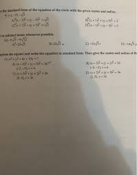 solved e the standard form of the