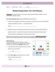 student exploration fan cart physics