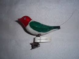 vintage czech mercury glass bird clip