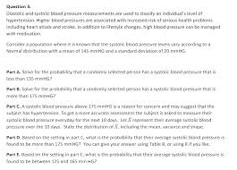 Solved Question 3 Diastolic And Systolic Blood Pressure