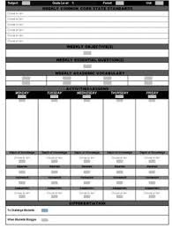 High School Common Core Weekly Lesson Plan Template Math