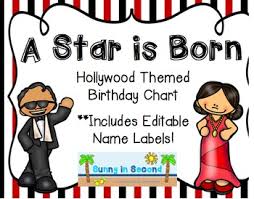 Hollywood Themed Birthday Chart A Star Is Born