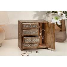 4 drawer wood inlay jewelry box 94885