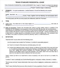 Texas Lease Agreement Sample Texas Residential Lease Agreement 12